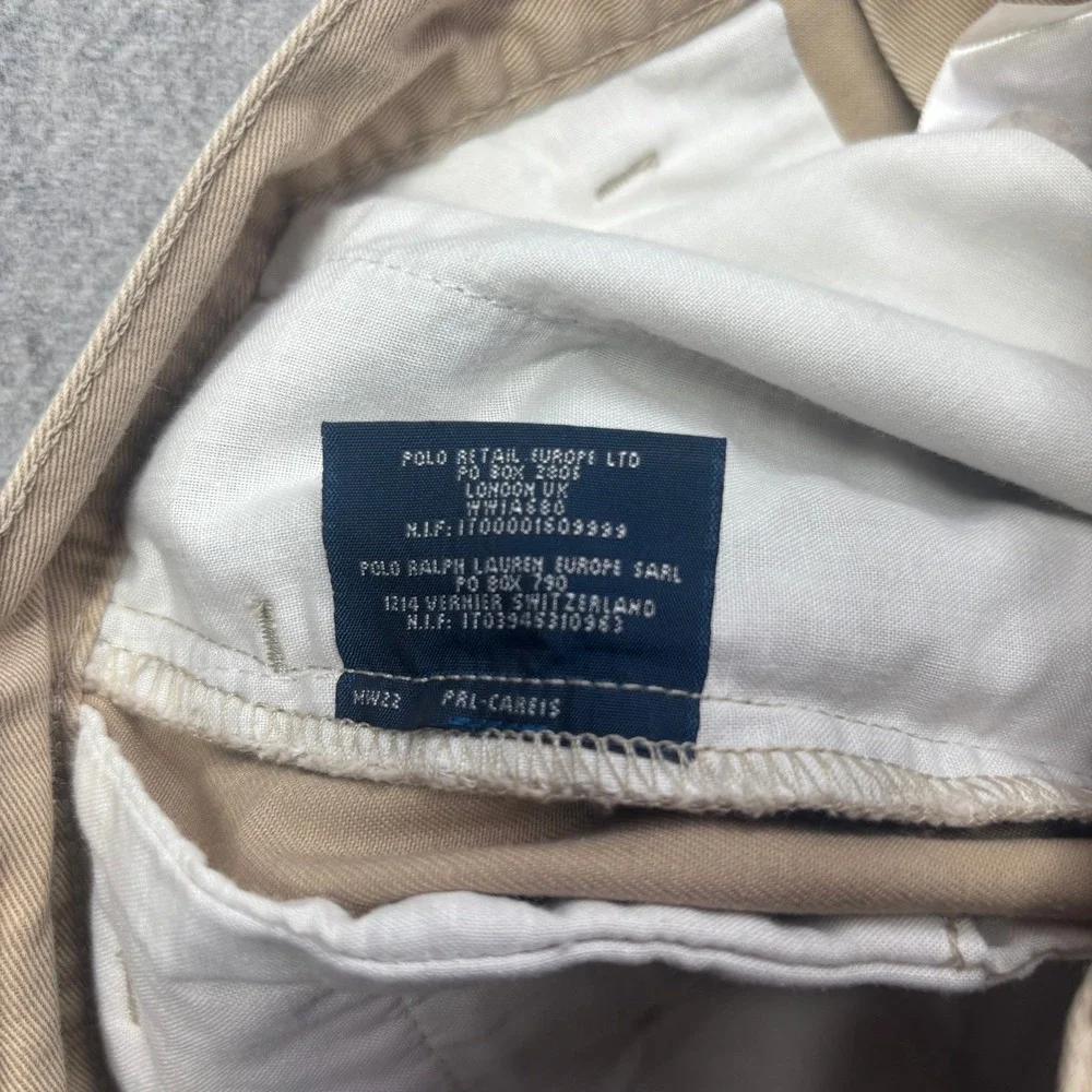 Polo Ralph Lauren Boys Chino Pants Size 10 Beige Vintage Wide Leg Preppy